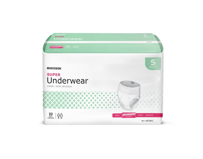 Absorbent Underwear McKesson Pull On with Tear Away Seams Adult Small Unisex Disposable Moderate Absorbency Product Image