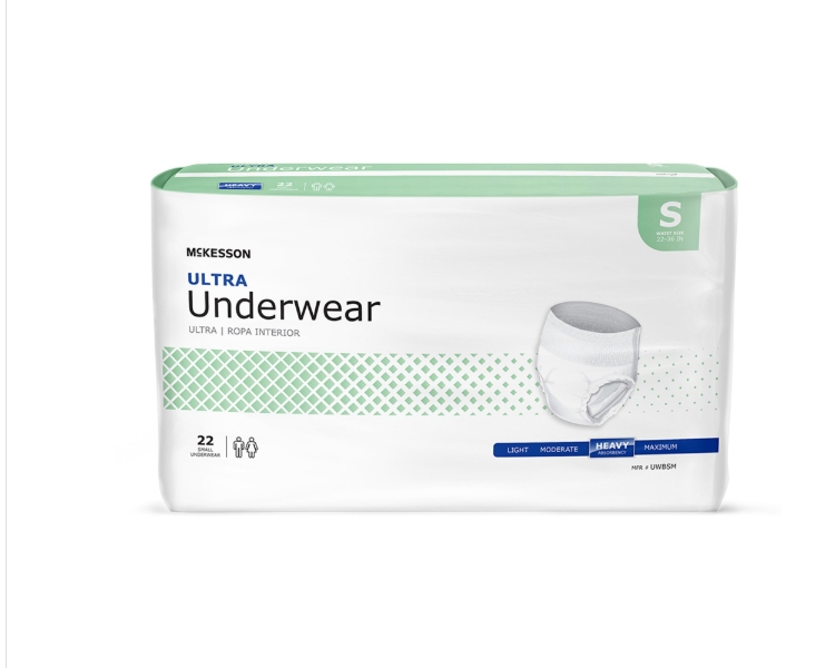 Absorbent Underwear McKesson Ultra Pull On with Tear Away Seams Adult Small Unisex Disposable Heavy Absorbency Product Image