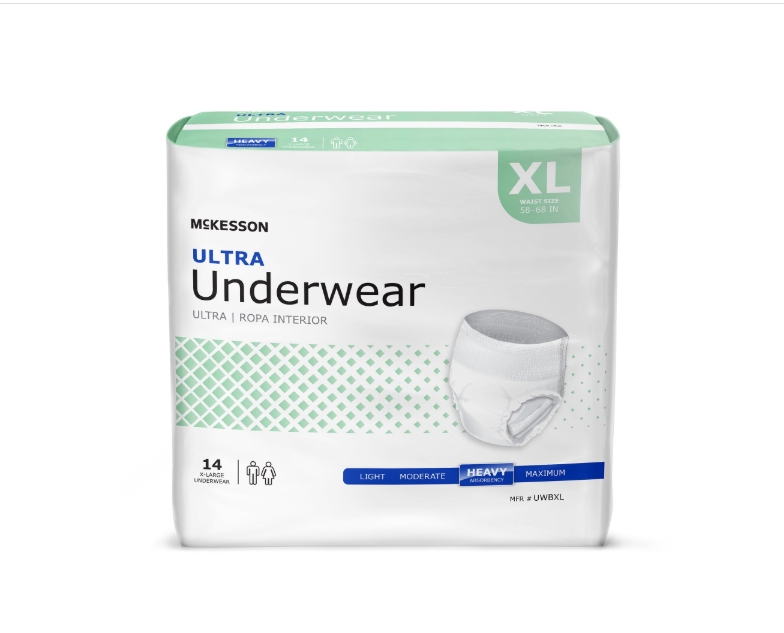 Absorbent Underwear McKesson Ultra Pull On with Tear Away Seams Adult X-Large Unisex Disposable Heavy Absorbency Product Image