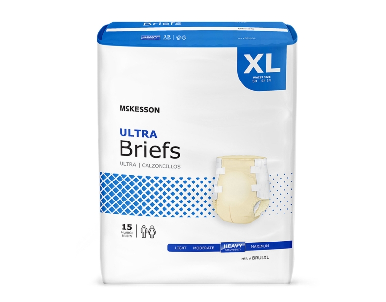 Incontinence Brief McKesson Ultra Adult X-Large Unisex Disposable Heavy Absorbency Product Image